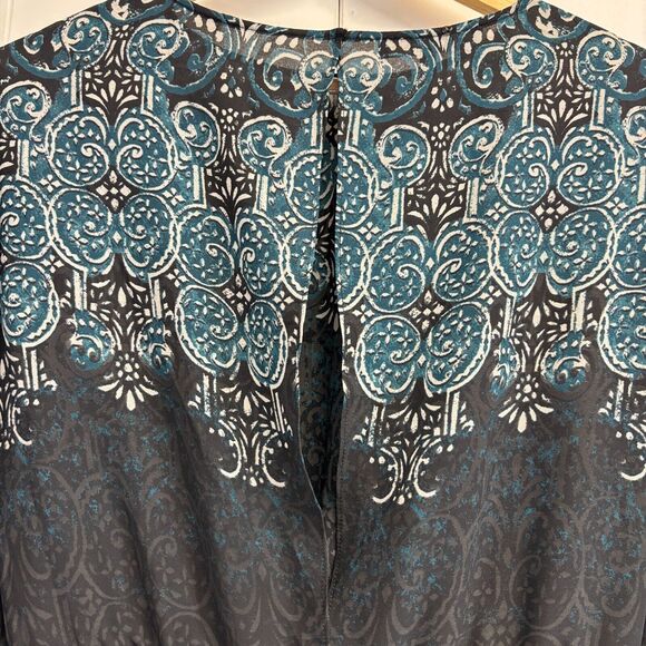 BCBG Maxazria Womens Boho Asymmetrical Top Size XXS Keyhole Back Career Office - Picture 8 of 10